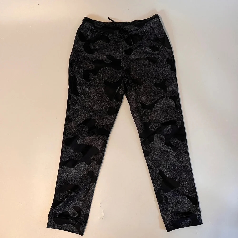 All in Motion Boys Camo Joggers Black Charcoal Gray Athletic Pants Large 10/12